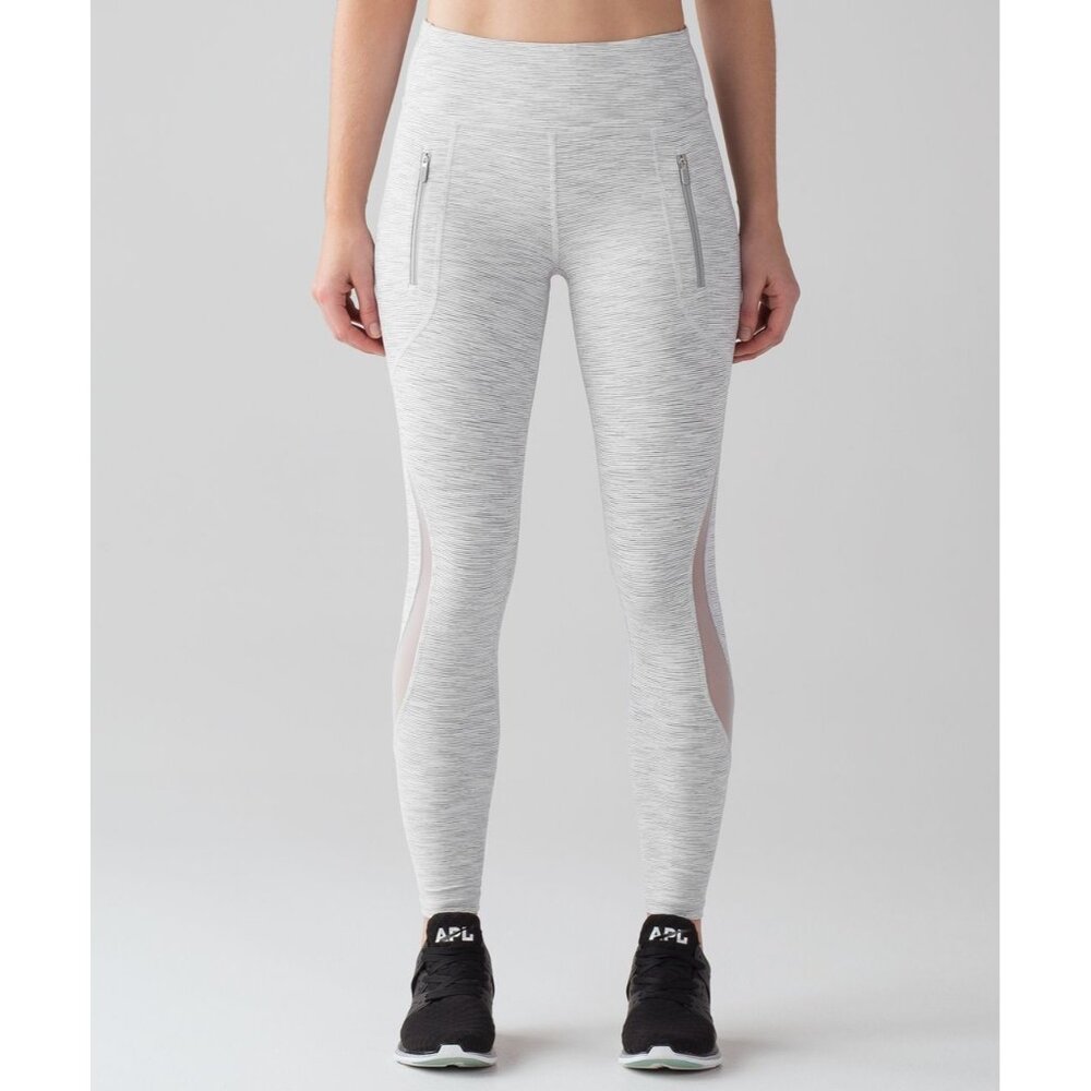 Lululemon Sz 4 Invigorate Tight 25" Wee Are From Space Grey White Legging W5AMWS